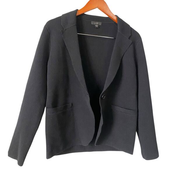 J. Crew Camille Black Sweater Blazer Small Knit Cotton Wool Dark Academia Preppy - Picture 8 of 10